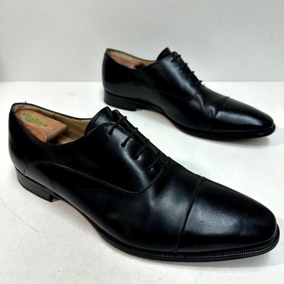 VERY GOOD Jack Erwin Cap-Toe Oxford Black Calf Made in Spain Men's 13 - Picture 4 of 13